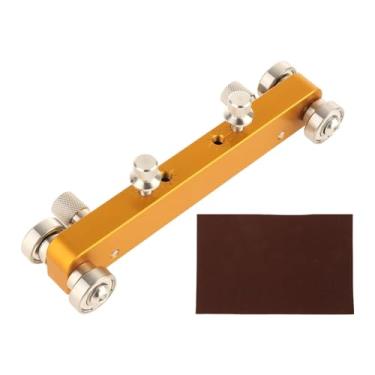 Imagem de MERIGLARE Lixadeira de pestana de ponte de guitarra com lixa, parafusos de ajuste em liga de alumínio, ferramenta de luthier para polimento e lixamento, Ouro