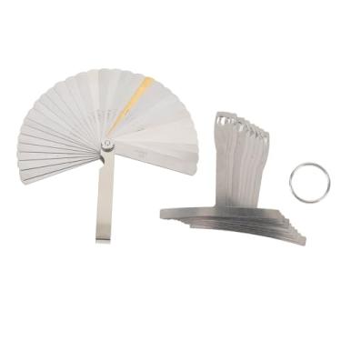 Imagem de Alomejor 9pcs Sublinhando Raio de Raio de Aço Inoxidável 32 Lâminas Chave de Ação do Medidor de Ação Chave de Régua para Medições de Braço de Braço