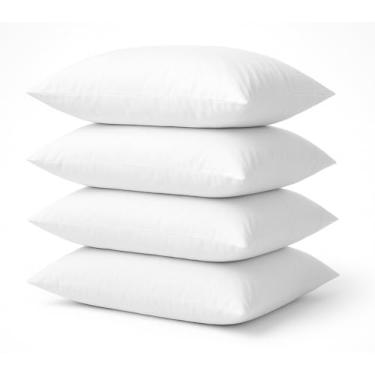 Imagem de Kit 4 Travesseiros de Pluma de Ganso Macios 70x50cm Antialérgicos Confortáveis para Dormir (Kit com 4)