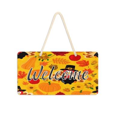 Imagem de Burbuja Placa de boas-vindas de perus para porta da frente, placa de boas-vindas de PVC para decoração de férias, 15 x 28 cm