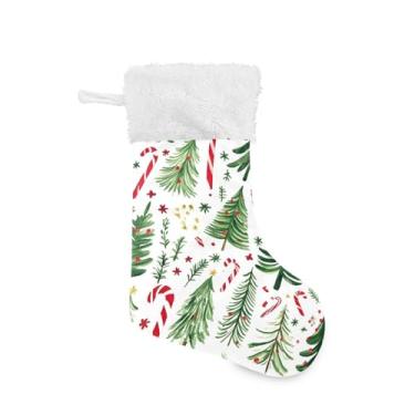 Imagem de CEBUGI Meias de Natal grandes, árvore de Natal, 43 cm, decorações de meia de Natal personalizadas para festa em família, escadas, lareira, pacote com 2