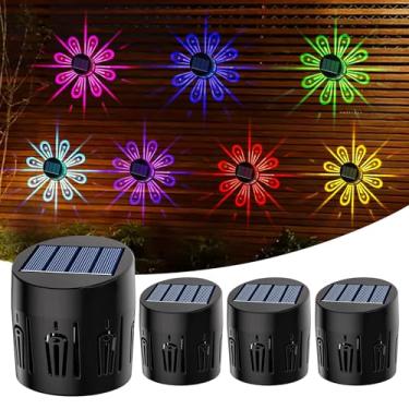 Imagem de Luzes Decorativas de Cerca Solar Deck com Mudança Cor Luz Decoração Sombra para Jardim Exterior Parede Pátio Escada Cami