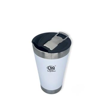 Imagem de Copo Térmico para Cerveja com Abridor, 500ml, Aço Inoxidável, Parede Dupla com Isolamento a Vácuo, Livre de BPA, 20x14cm