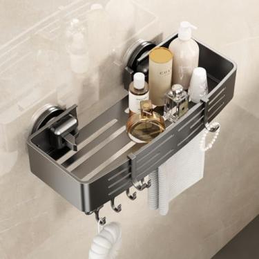 Imagem de Prateleira Banheiro Ventosa 1 Pacote Porta Shampoo para Banheiro Suporte Organizador Banheiro Acessórios Sem Furo Alumínio À Prova d'água e à Prova de Ferrugem Cubóide