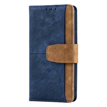 Imagem de LYJSMGZ Capa carteira para iPhone 17 Pro Max/Air/17 Pro/17, compartimentos para cartão com bloqueio de RFID, flip, Clash of Color, capa magnética de poliuretano suporta carregamento sem fio, azul, 17