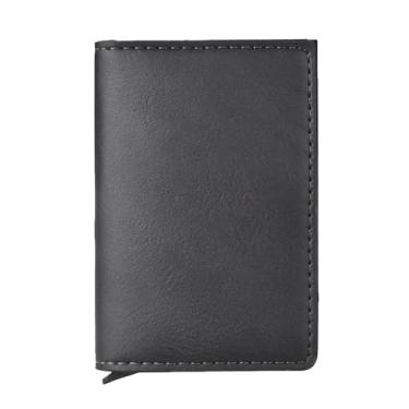 Imagem de Carteira para cartão RFID, porta-cartão de vacina, porta-cartões de crédito fino, porta-cartões e organizadores de dinheiro, Preto, Cartão carteira