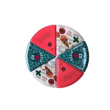 Imagem de Prato Pizza - Kit Com 06 Pratos Formato Pizza Melamina Rígida