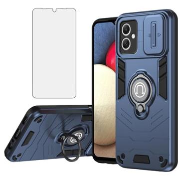 Imagem de Asuwish Capa de telefone para Samsung Galaxy A05 com protetor de tela de vidro temperado capa fina magnética resistente suporte suporte celular híbrido resistente acessórios móveis Ao5 A 05 mulheres