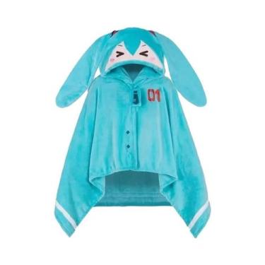 Imagem de Cobertor Com Capuz Hatsune Miku, Xale De Flanela Macio E Quente, Merch