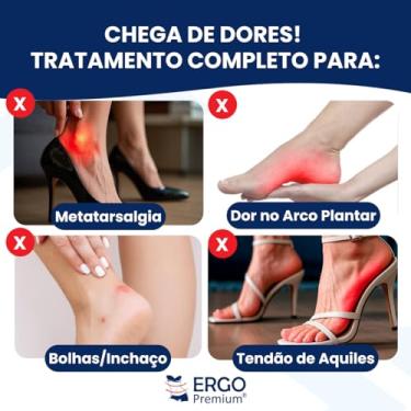 Imagem de Ergo Premium - Palmilha Para Salto e Sapatilha Com Espuma e Apoio Protetor de Calcanhar (Preto, 33-40)