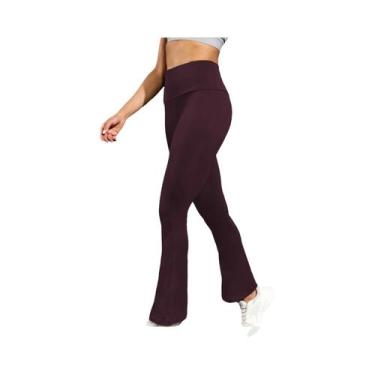 Imagem de Calça feminina super macia flare cintura alta controle de barriga trei