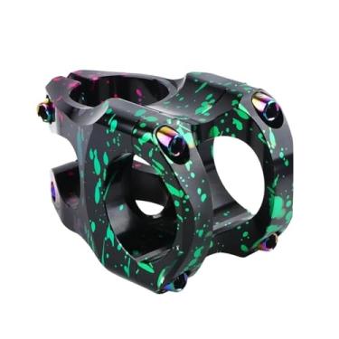 Imagem de Mesa de guidão Power Stem para mountain bike, 35 mm de comprimento, 0 graus, para bicicleta de estrada, 31,8 mm de comprimento, compatível com guidões de bicicleta de 31,8 mm.(Camo Green)