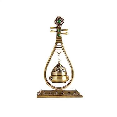 Imagem de porta-vara de incenso Luz de luxo queimador incenso cobre decoração interior retro estilo guqin suporte desktop