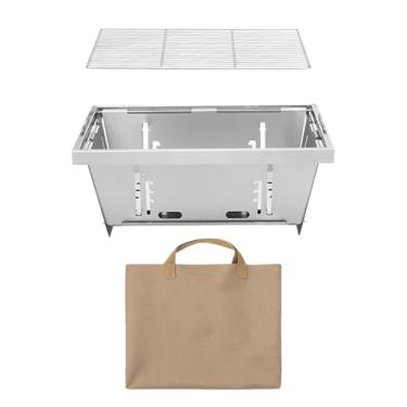 Imagem de Grelhador Portátil Para Campismo | Churrasqueira a Carvão Dobrável | Grelhador De Churrasco Dobrável - Conjuntos De Ferramentas Para Churrasco Com Alças Para Campismo, Piquenique, Praia, Jardim, Parqu