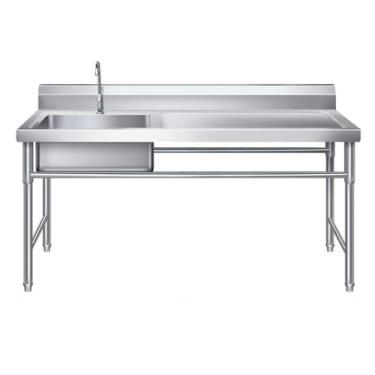 Imagem de Pia comercial, pia de aço inoxidável, pia utilitária independente, pia de cozinha, pia de bar, pia externa, pias utilitárias de aço inoxidável independentes, com torneira de bancada, para restaurante