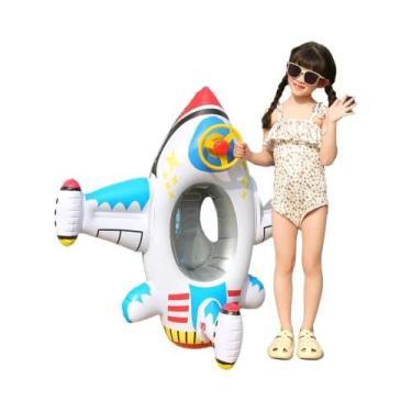 Imagem de Boia Inflável Em Forma De Aeronave Com Volante, Brinquedo Aquático Par