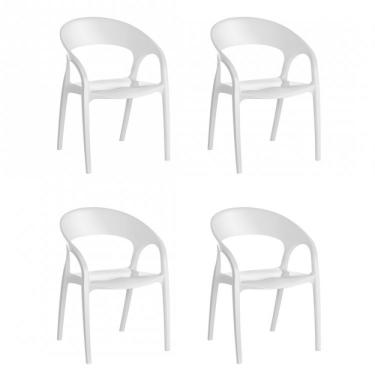 Imagem de Conjunto 4 Cadeiras Glass Plus Kappesberg Branco