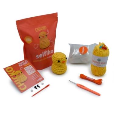 Imagem de Selfiko Kit de crochê para iniciantes – Pacote completo de iniciante Amigurumi com anel mágico pré-iniciado, tutoriais em vídeo passo a passo e fio simples – Aprenda a fazer crochê facilmente (Chicko