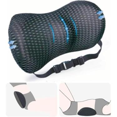 Imagem de AgoKud Almofada lombar, almofada de suporte lombar para carro e cadeira de escritório, almofada de suporte para as costas de espuma viscoelástica para alívio da dor lombar, travesseiro ajustável para