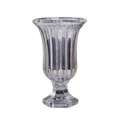 Imagem de Vaso Decorativo de Vidro Elegante 12x18cm Vaso Perfeito para Arranjo de Flor(4 UNIDADES,CINZA)