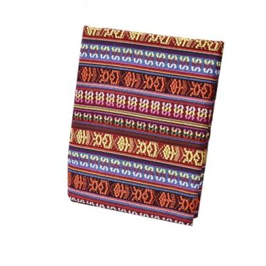 Imagem de Tecido Listrado Colorido Por Jarda, Tecidos De Estofamento Estilo Mexicano Para Cadeiras, Tecido Decorativo De Arte Étnica Minimalista Para Projetos DIY Domésticos(7#,1.5x8m/4.9ftx22.2ft)