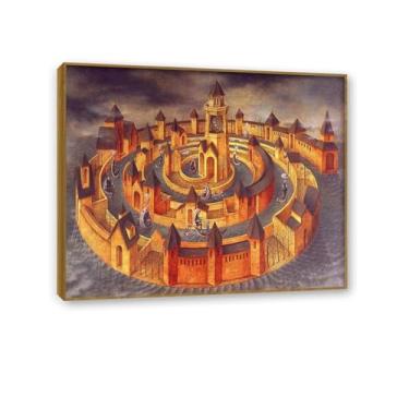 Imagem de Zeichn8u Remedios Varo Paintings Trasitoen Espiral Remedios Varo Pôster de parede Surrealismo Arte em tela para sala de estar escritório decoração de parede presente pronto para pendurar 80 x 60 cm