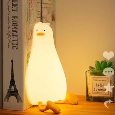 Imagem de Luminária Pato Infantil de Silicone, Luz Noturna LED, Recarregável USB, Toque Suave, Anti-Queda, Decorativa para Quarto de Bebê e Crianças