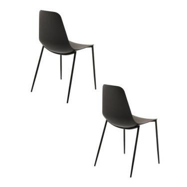 Imagem de Kit 2 Cadeiras Polipropileno Miami Preto