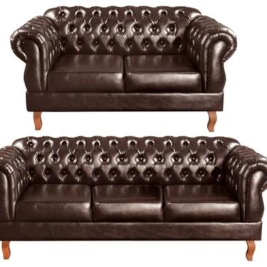 Imagem de Sofá 2 e 3 Lugares Duquesa Decoração Sala Recepção Retrô Café