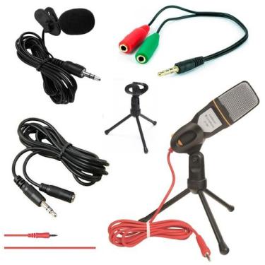 Imagem de Kit Lapela + Microfone Condensador Profissional Pc Celular - Leffa Sho