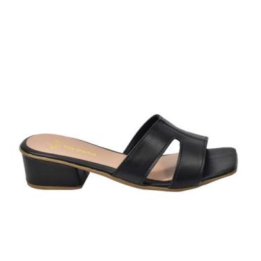 Imagem de Sandália Feminina Salto Bloco Casual Tamanco  Lançamento Verão 19898 -