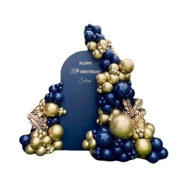 Imagem de Balões Metálicos Azul Marinho Dourado 116pcs Kit De Arco De Guirlanda 
