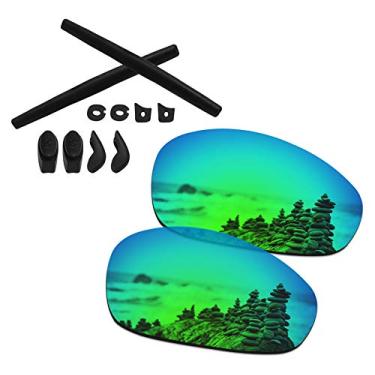 Imagem de Lentes de substituição e kits de borracha masculinos SmartVLT para óculos de sol Oakley Juliet - Mais opções, Polycarbonate - Ar Coated Polarized Emerald Green, One Size