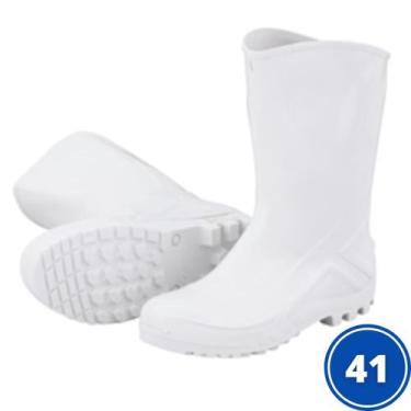 Imagem de BOTA DE PVC COM FORRO MARLUVAS CANO MÉDIO 25Cm BRANCO Nº41