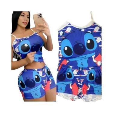 Imagem de Conjunto De Yoga De Verão Kawaii Disney Stitch Com Manga Curta, Pijama