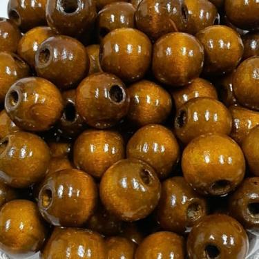 Imagem de Conta Bola de Madeira 18mm com Verniz 500g 18mm, Marrom