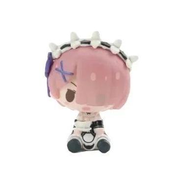 Imagem de Estátua Kawaii Re Zero Rem Emilia Ram, Mini Figura Fofa Para Decoração