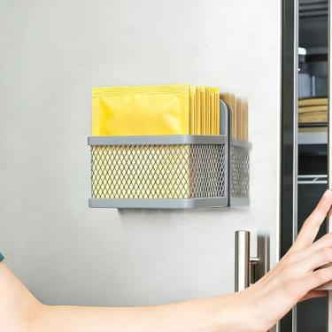 Imagem de Organizador magnético de saquinhos de chá, suporte de saquinho de chá de metal para geladeira, prateleira e balcão de cozinha, organizadores e armazenamento de chá elegantes e econômicos