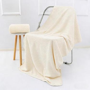 Imagem de Lençol de banho grande, macio e absorvente, toalha de banho grande altamente absorvente e secagem rápida extra para banho, spa e uso doméstico, bege