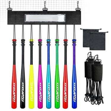 Imagem de SummitGO Suporte de taco de cerca para beisebol e softbol, suporte de clipe de bola e taco de alta durabilidade, gancho de engrenagem com 8 alças para pendurar (1 peça)