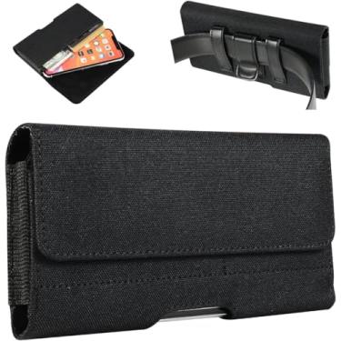 Imagem de Capa coldre de nylon para celular com clipe de cinto, porta-cartões, bolsa de telefone para iPhone Air 17 Pro 16 Plus 15 Pro Max Samsung Galaxy S25 Plus S24+ S23+ S22 Plus S21 S23 FE A15 A54 Google