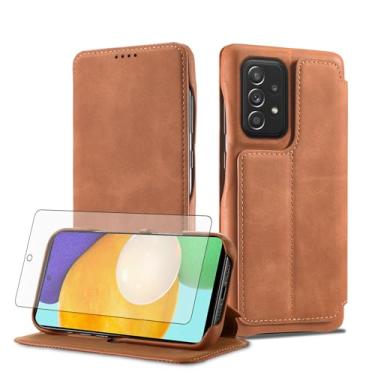 Imagem de Asuwish Capa de celular para Samsung Galaxy A52/A52S 5G capa de celular carteira com protetor de tela de vidro temperado e flip couro PU porta-cartões de crédito acessórios A 52 S 4G G5 52A S52 52S