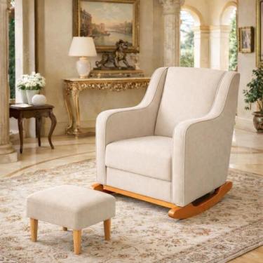 Imagem de Poltrona Puff Balanço Amamentação Decorativa Quarto Milena - BEATRIZ D