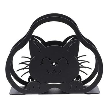 Imagem de Porta-guardanapos prático dispensador de lenços ferro restaurante mesa casa de fazenda modernos suportes de metal organizador organizador de armazenamento (gato)