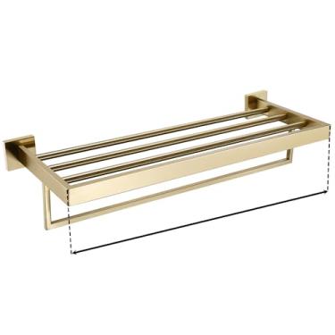 Imagem de Conjunto de acessórios de banheiro dourado escovado suporte de escova de vaso sanitário, suporte de papel higiênico, barra de toalha, cabide, gancho para saboneteira, toalheiro de banho 400