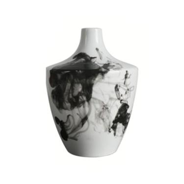 Imagem de Vaso de cerâmica de tinta chinesa moderna e moderna para casa, sala de estar, arranjo de flores, decoração de mesa, decoração zen, centros de mesa