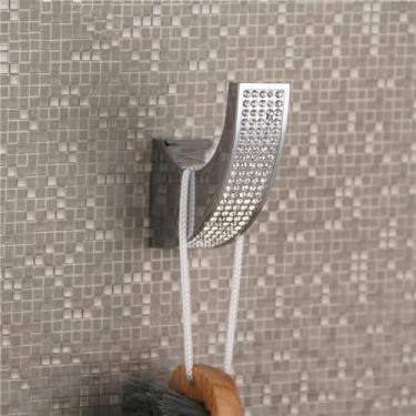 Imagem de Conjunto de ferragens de banheiro de cristal, gancho de roupão, toalheiro, prateleira de barra, suporte de escova de dentes, acessórios de banheiro dourado/cromado, gancho de roupão cromado