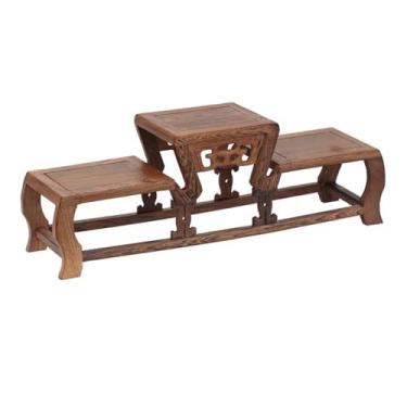 Imagem de KHUTRW3D Suporte de exibição de madeira vazado com base de vaso, suporte de vaso de flores para plantas, bule de chá, bonsai, expositor