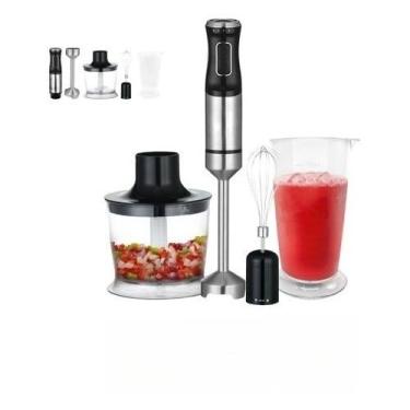 Imagem de Mixer Elétrico 3 em 1 1000W Processador Batedor Triturador Preto Inox 5 Velocidade Potente(Preto,220V)
