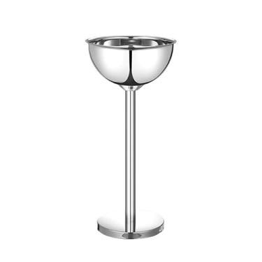 Imagem de Balde de gelo de parede dupla de aço inoxidável de grande capacidade Party Recipiente de cubo de champanhe vertical (prata)